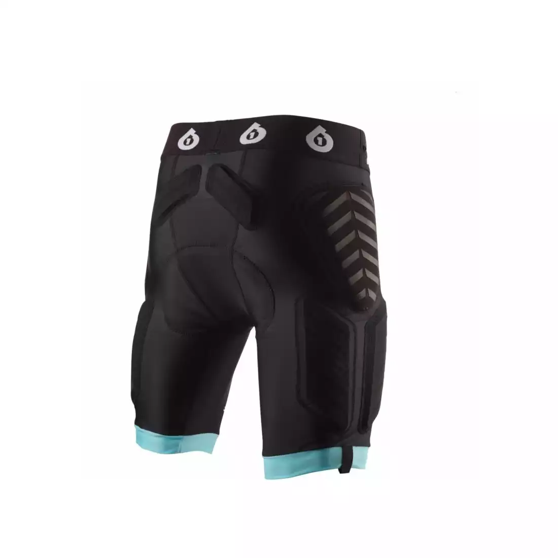 661 EVO COMPRESSION WOMENS Women's cycling shorts with hip protection, black and turquoise
