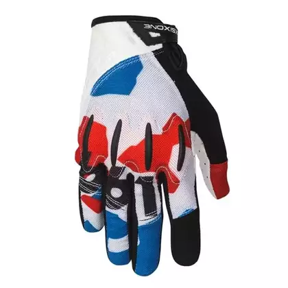 661 EVO II men's cycling gloves, white-red-blue