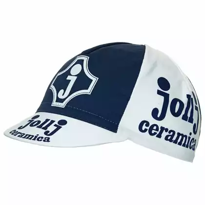 APIS Profi JOLLY CERAMICA Cycling cap with a visor, white and blue