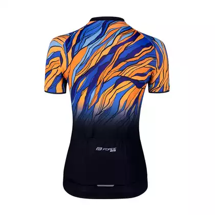 FORCE LIFE LADY Women's cycling jersey, black, blue and orange