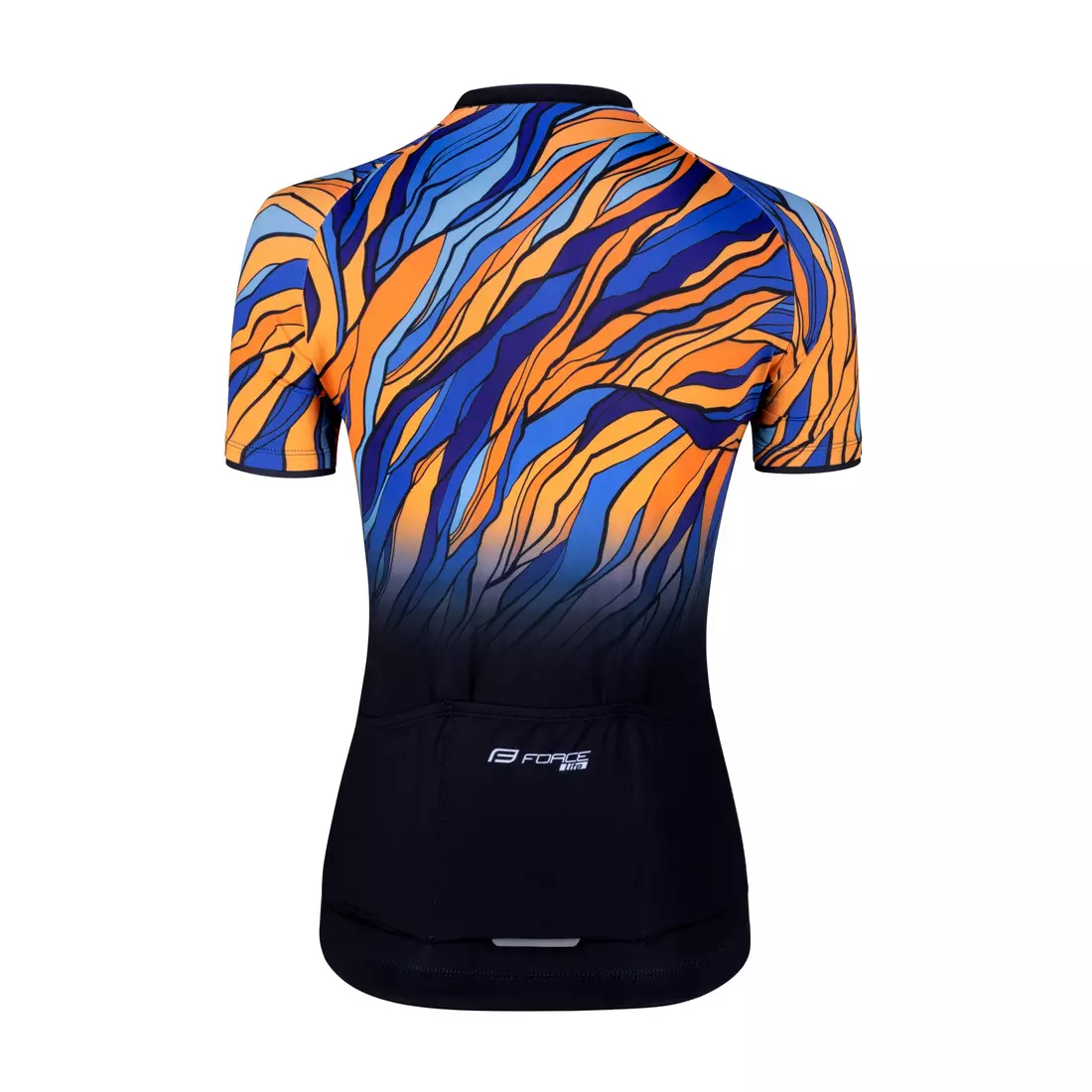 FORCE LIFE LADY women's cycling jersey, black, blue and orange