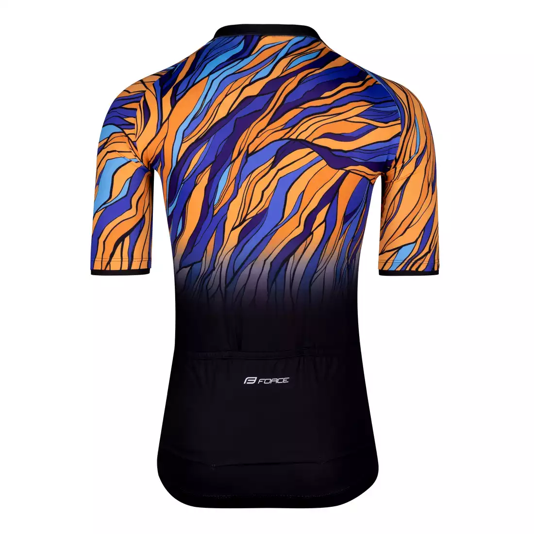 FORCE LIFE Men's cycling jersey, black, blue and orange