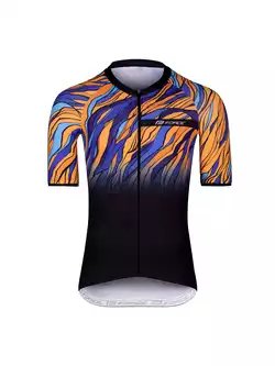 FORCE LIFE Men's cycling jersey, black, blue and orange