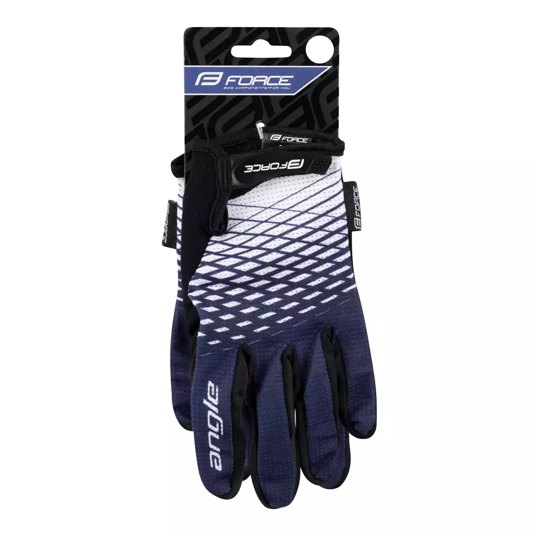 FORCE MTB ANGLE Women's cycling gloves, white and blue