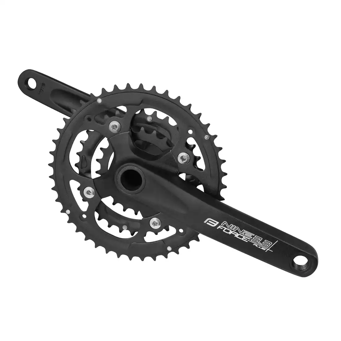 FORCE NINE 3.3+  bicycle crank with integrated axle  44/32/22T 175 mm aluminum black