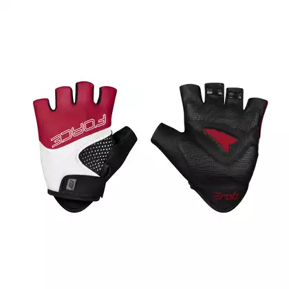 FORCE RAB Cycling gloves, gel, black, red and white