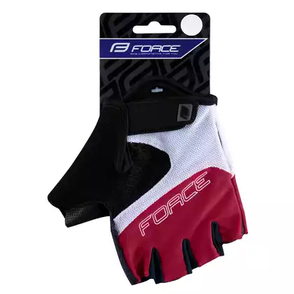 FORCE RAB Cycling gloves, gel, black, red and white