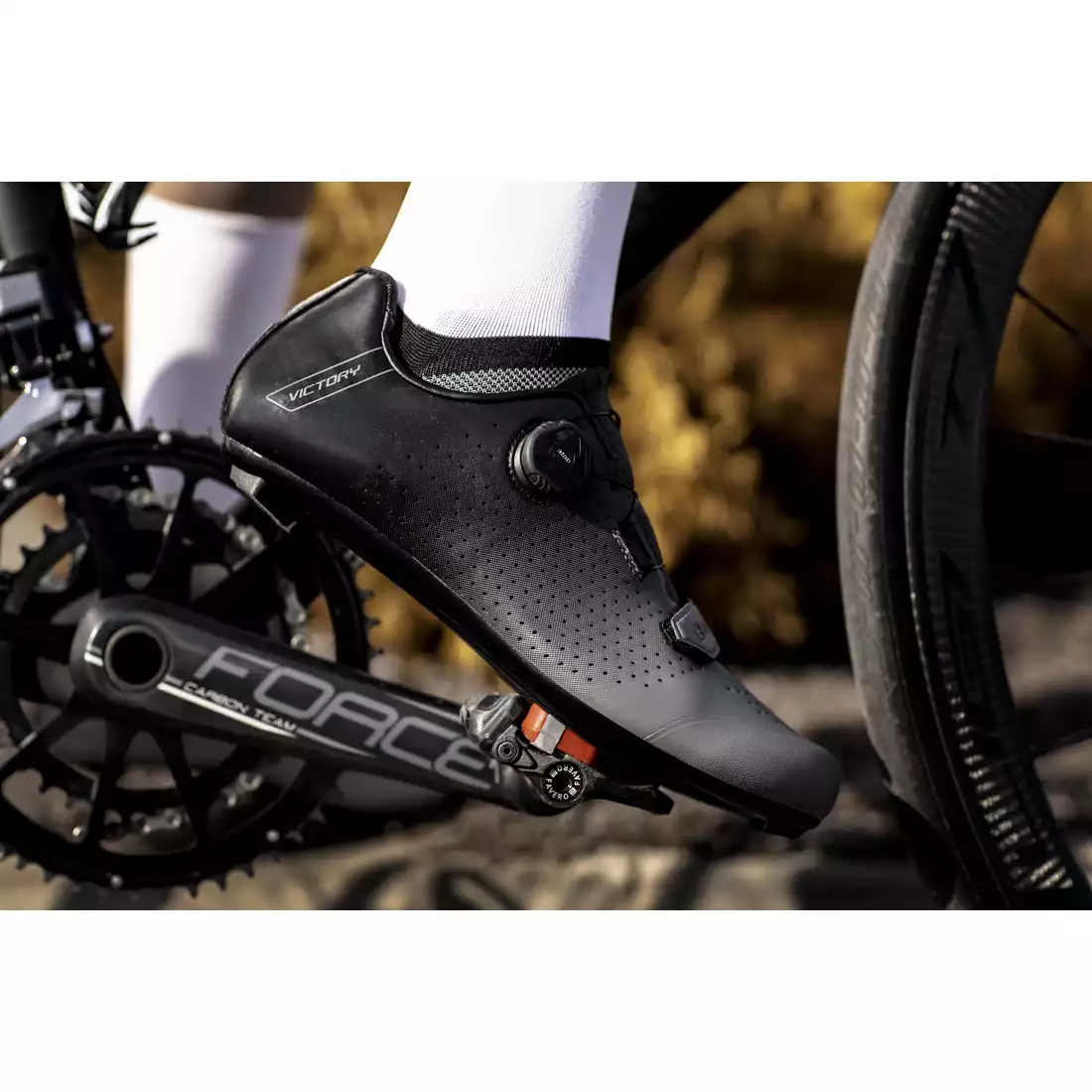 FORCE ROAD VICTORY Road cycling shoes, gray and black