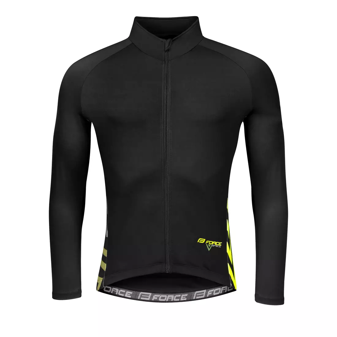 FORCE SPIKE Long sleeve cycling jersey, black and yellow