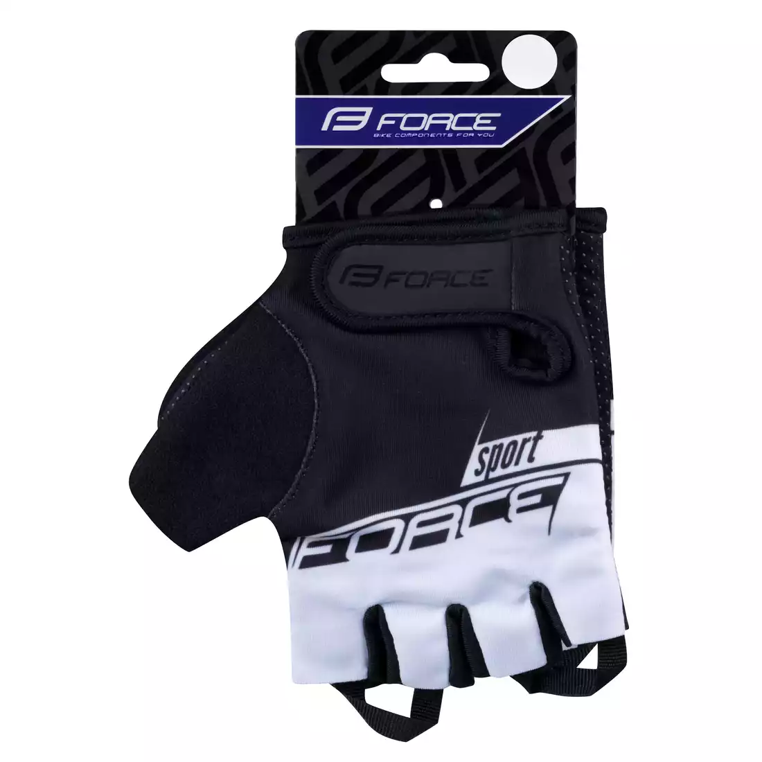 FORCE SPORT Cycling gloves, black and white
