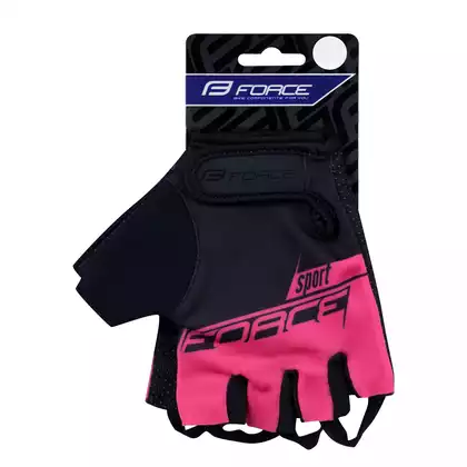 FORCE SPORT LADY Dámské cyklistické rukavice, černo-růžové
