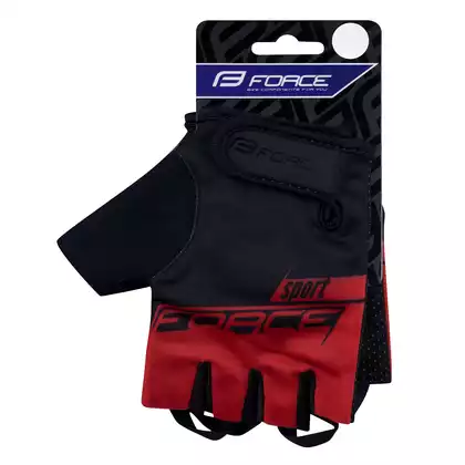 FORCE SPORT Cycling gloves, black and red