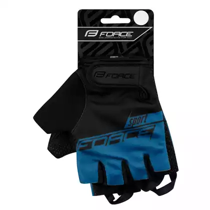 FORCE SPORT Cycling gloves, black and blue