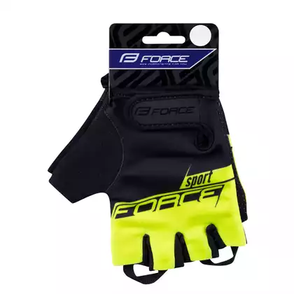 FORCE SPORT Cycling gloves, black-fluo