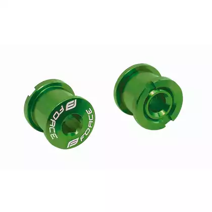 FORCE Screws + nuts for bicycle cranks - set of 5, green