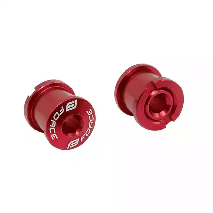 FORCE Screws + nuts for bicycle cranks - set of 5, red