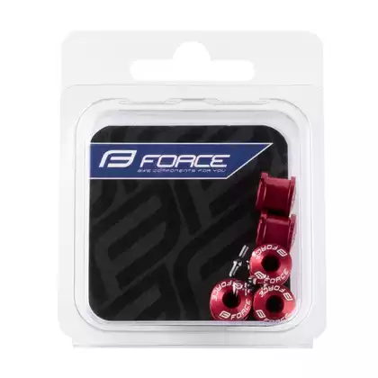 FORCE Screws + nuts for bicycle cranks - set of 5, red