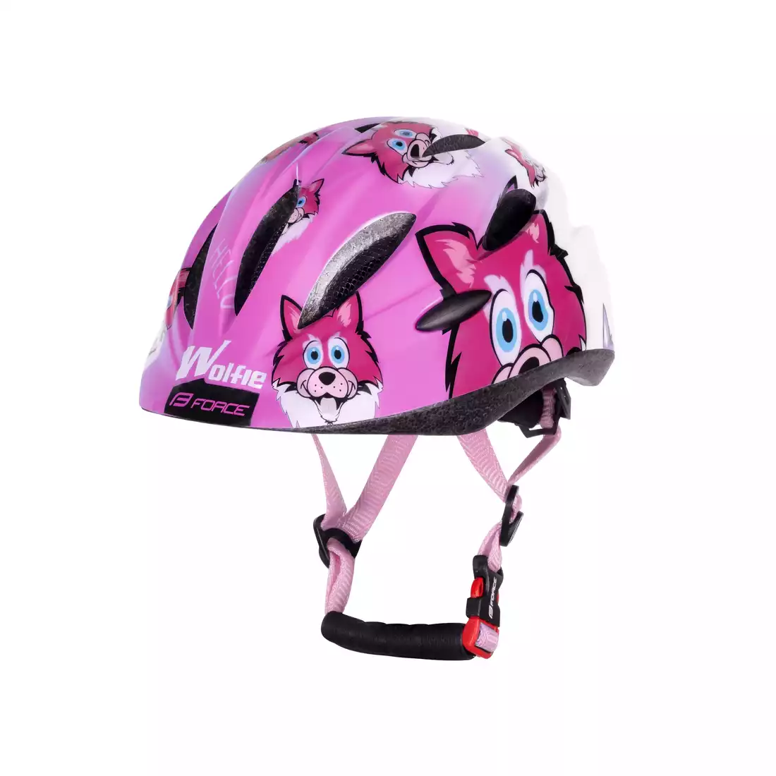 FORCE WOLFIE Bicycle helmet, children, pink and white