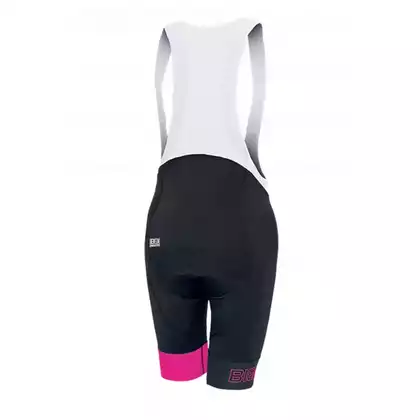 Biemme LEGEND ECO LADY women's cycling shorts with braces, black and pink