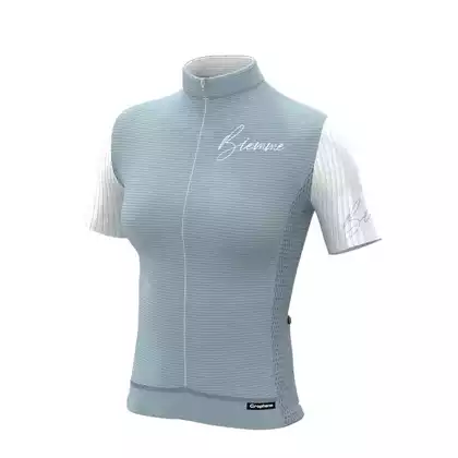 Biemme VINTAGE women's cycling jersey, white and blue
