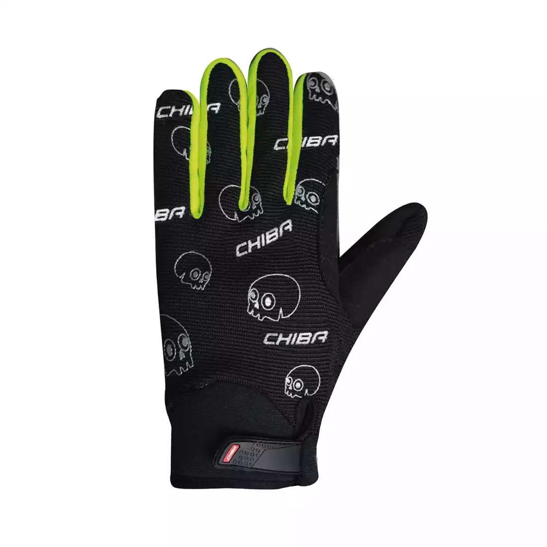 CHIBA BONES junior cycling gloves BONES, black-fluorine 30576CZ-2