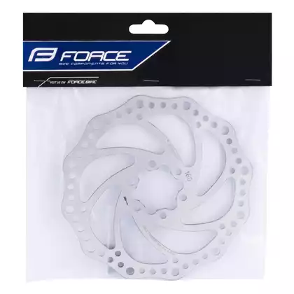 FORCE Bicycle brake disc 160 mm/6 screws, silver