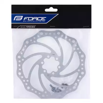FORCE Bicycle brake disc 180 mm/6 screws, silver
