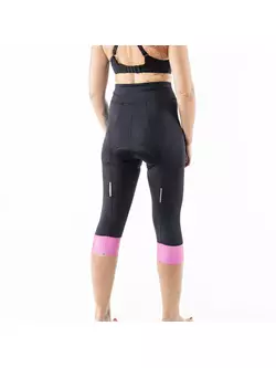 KAYMAQ DESIGN women's cycling shorts, 3/4 Black-pink KQSII-3003 