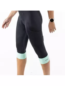 KAYMAQ DESIGN women's cycling shorts, 3/4 black-mint KQSII-3003 