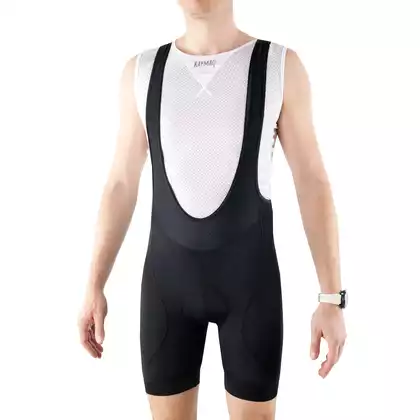 KAYMAQ STYLE Men's cycling shorts with braces, black