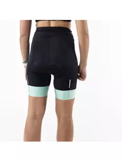 KAYMAQ women's cycling shorts, black and mint KQSII-2003