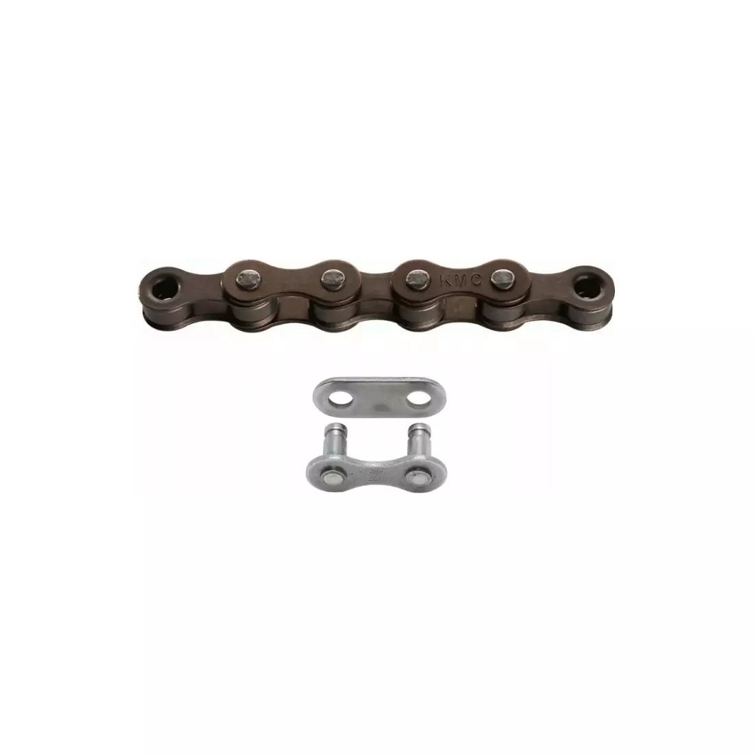 KMC S1 bicycle chain, 1 speed, 112 links, brown