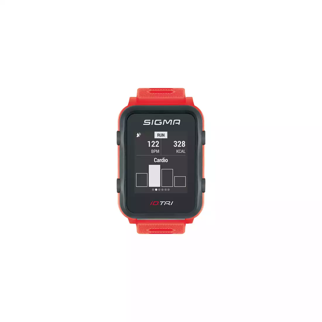 SIGMA ID.TRI heart rate monitor with a band, red