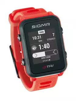 SIGMA ID.TRI heart rate monitor with a band, red