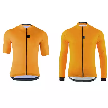 [Set] KAYMAQ DESIGN KYQ-SS-1001-1 men's cycling short sleeve jersey yellow + KAYMAQ DESIGN KYQ-LS-1001-1 men's cycling jersey yellow