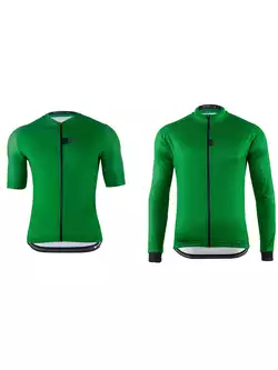 [Set] KAYMAQ DESIGN KYQ-SS-1001-6 men's cycling short sleeve jersey Green + KAYMAQ DESIGN KYQ-LS-1001-6 men's cycling jersey Green