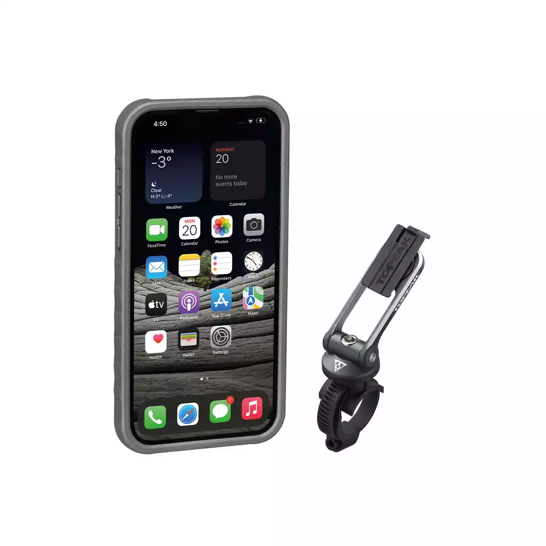 TOPEAK RIDECASE Case + bicycle holder for the phone Iphone 13 Pro Max, black / gray