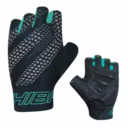 CHIBA ERGO Cycling gloves, black and turquoise