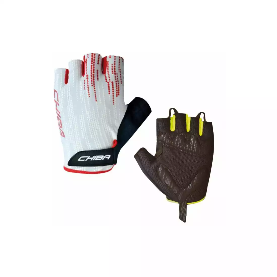 CHIBA ROAD PLUS Cycling gloves, white and red