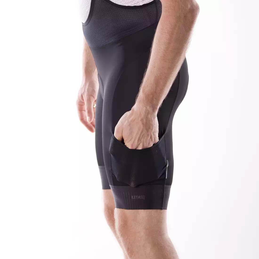 KAYMAQ KYB-0014 men's cycling shorts with braces, black