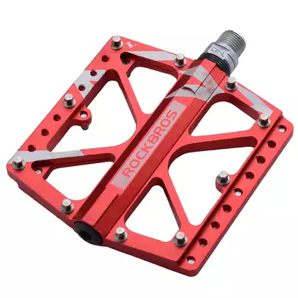 ROCKBROS 2017-12ARD Platform bicycle pedals, aluminum, red