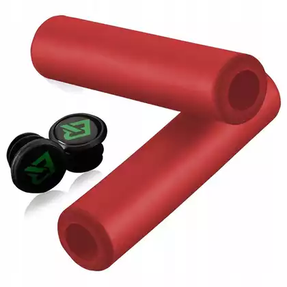 ROCKBROS Bicycle handlebar grips, silicone, red  GMBT1001RD