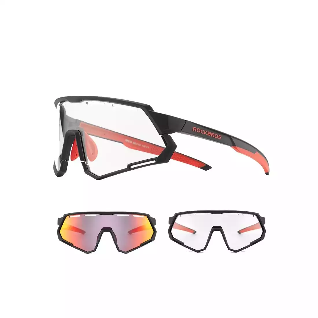 RockBros Cycling Photochromic Polarized Glasses Sports Goggles Eyewear Black 