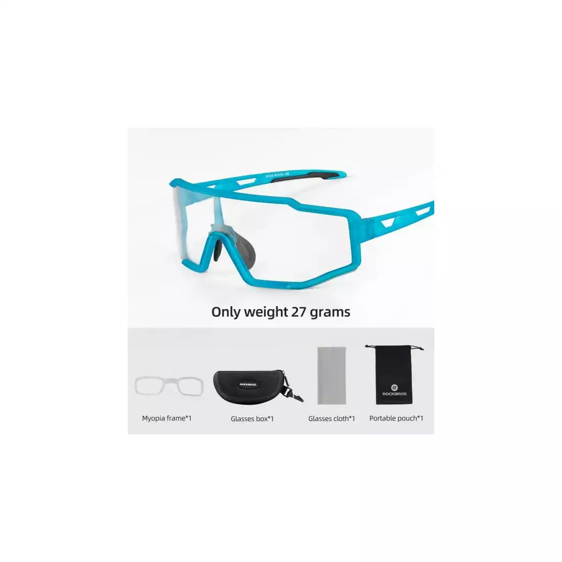 Rockbros SP225BL bicycle / sports glasses with photochrome blue