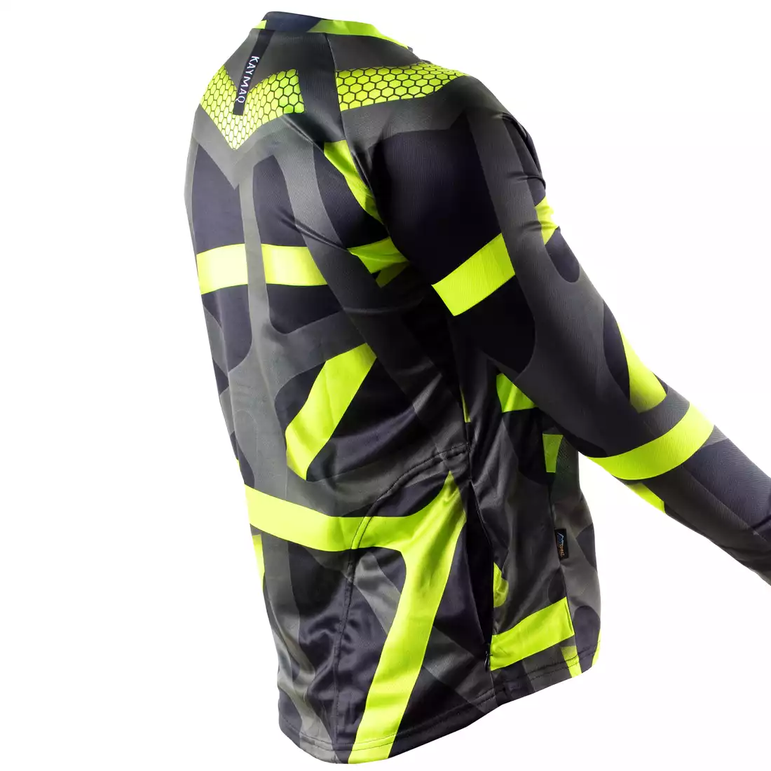 KAYMAQ DESIGN M36 Men's casual long sleeve MTB/enduro cycling jersey, yellow fluorine