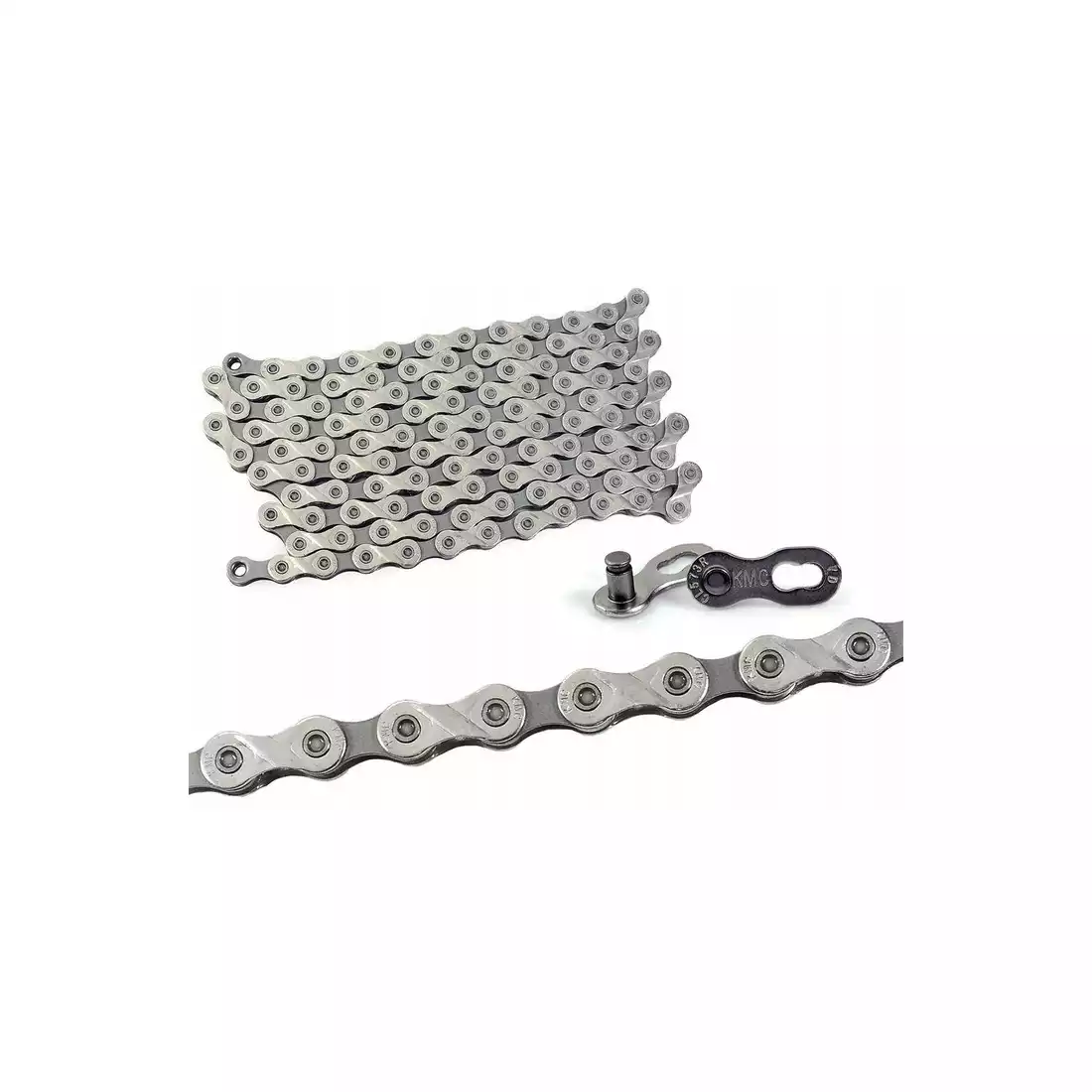 KMC X8 bicycle chain, 8 rows, 116 links, silver gray