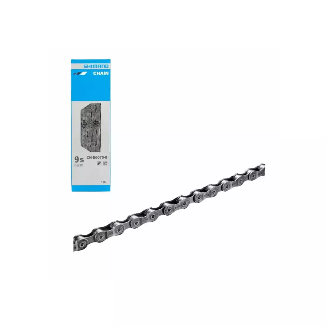 SHIMANO CN-E6070 Bicycle chain, 9-speed, 138 links, silver