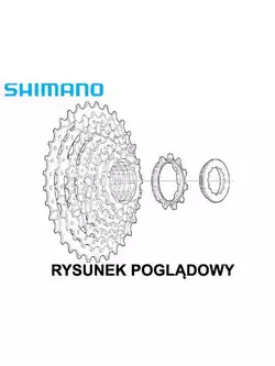 SHIMANO CS-HG31 steel cassette, 8 speed, 11-30T, black