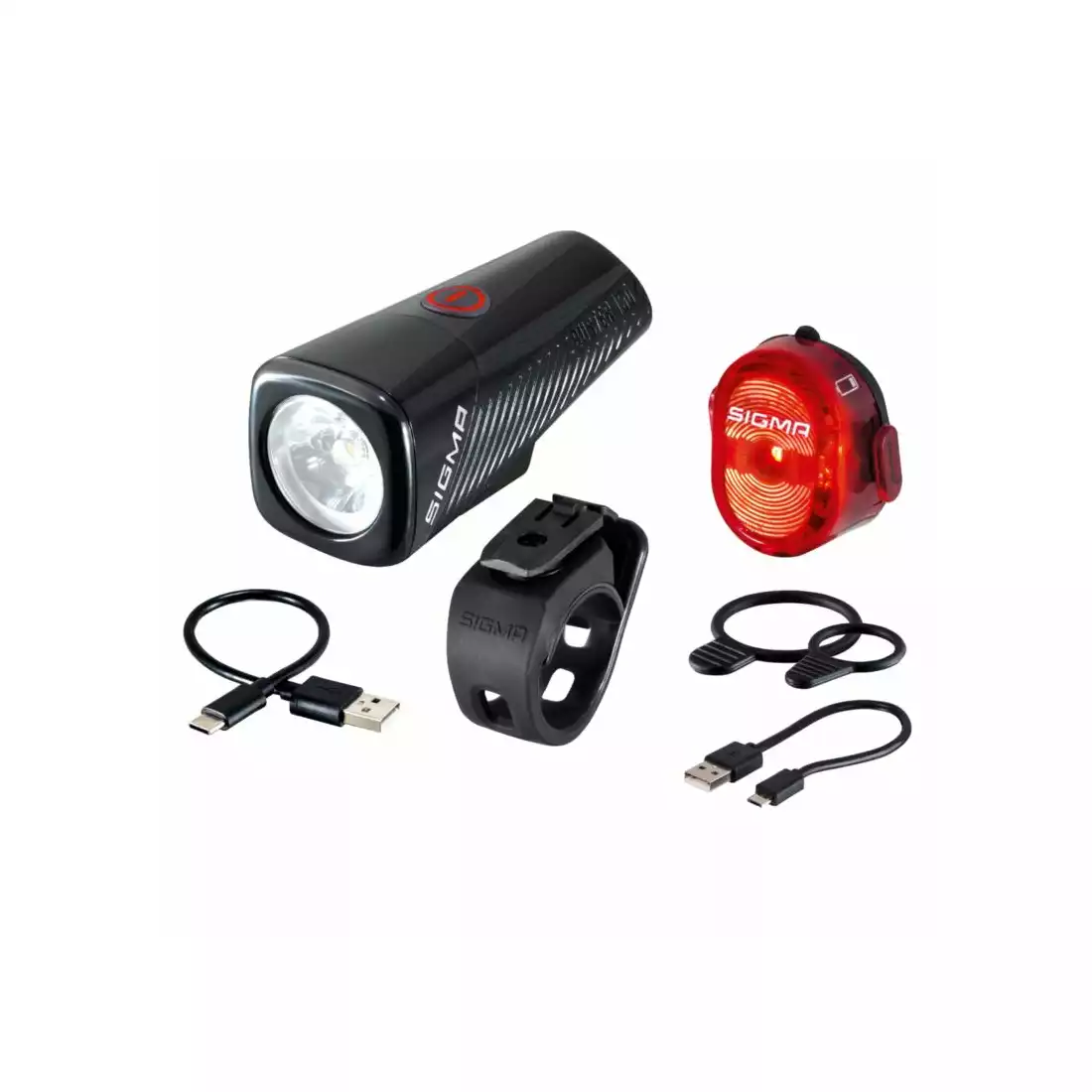 SIGMA Bicycle lights set front + rear BUSTER 150 + NUGGET II