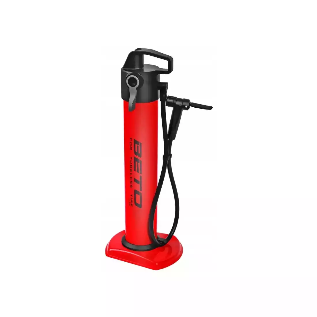 BETO CJA-001S floor pump, tubeless cartridge 11 BAR/160 PSI, red